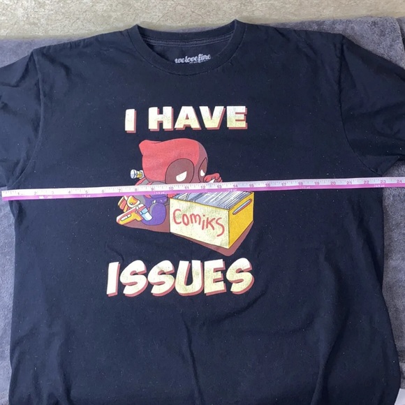 DEADPOOL I HAVE COMIKS ISSUES T-SHIRT WE LOVE FINE ADULT SIZE LARGE - Picture 5 of 6